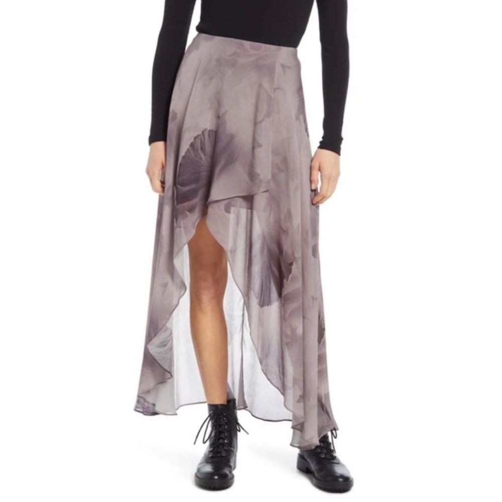 All Saints SilvanaNubila High Low Skirt | Color: Gray/Purple|Size:10